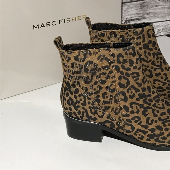 Marc Fisher Suede Leopard Chelsea Ankle Bootie - Picture 7 of 10